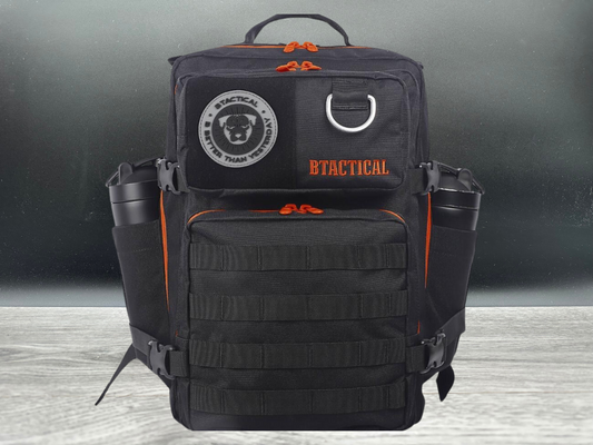 The BTactical Backpack - Black/Citrus Orange | Dog Hiking Backpack