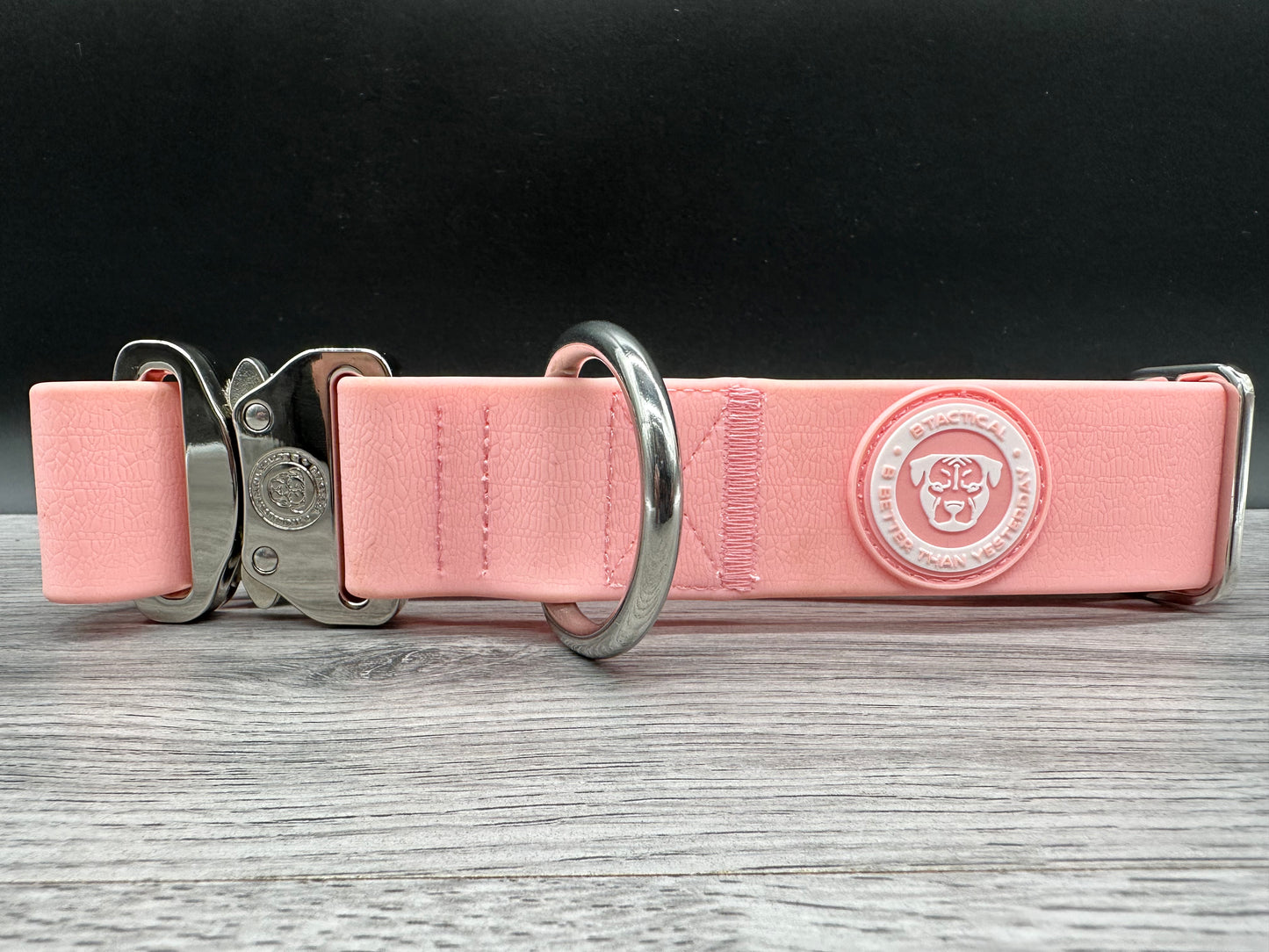 2.5cm BTactical Collar - Pastel Pink | PVC Durable Dog Collar