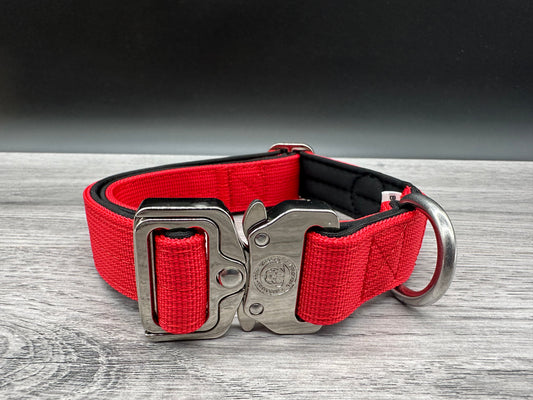 2.5cm BTactical Collar - Citrus Red | Durable Dog Collar